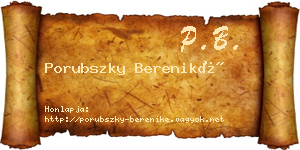 Porubszky Bereniké névjegykártya